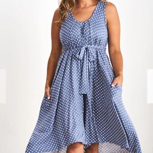 Latched Mama The Momper® Nursing Romper in Powder Blue & Ivory Dots